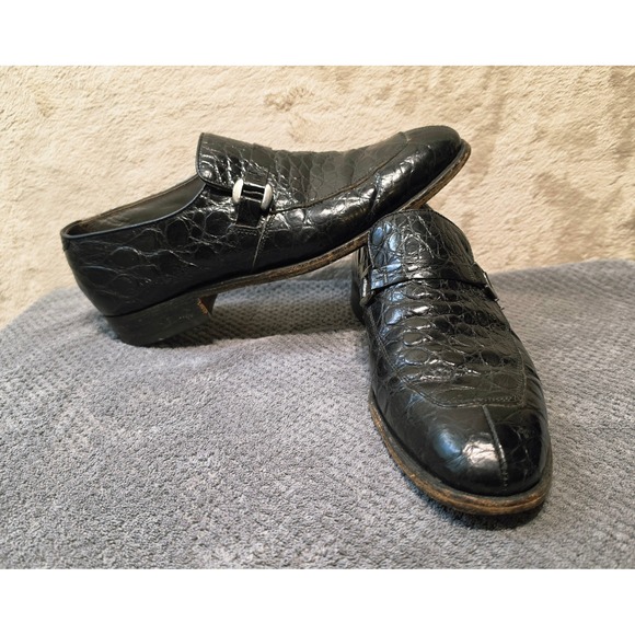 FootJoy Bootmakers to Gentlemen Black Alligator Loafers Mens 9 C 13766A Vintage‎ main image 13